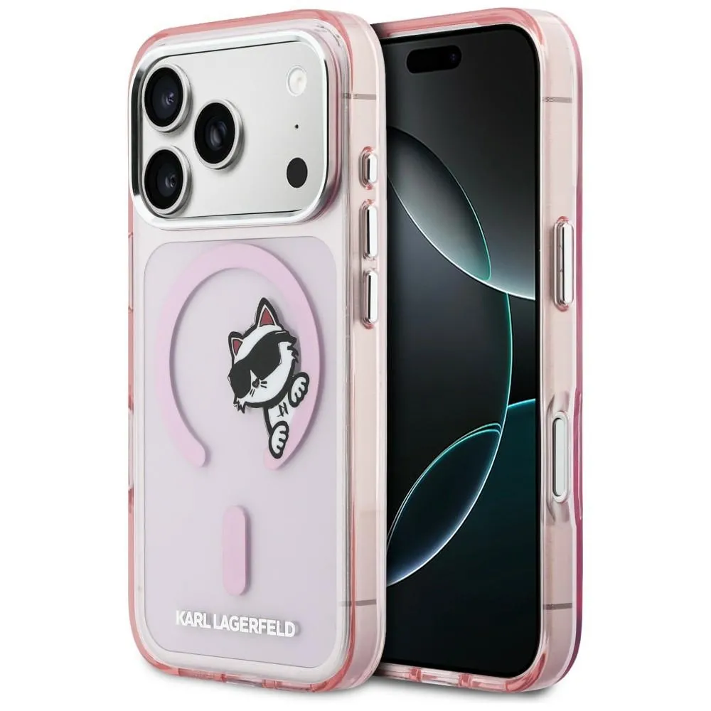 Etui Karl Lagerfeld IML Peekaboo MagSafe do iPhone 17 Pro Max Różowy