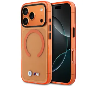 Etui BMW Metal Logos MagSafe do iPhone 17 Pro Pomarańczowy