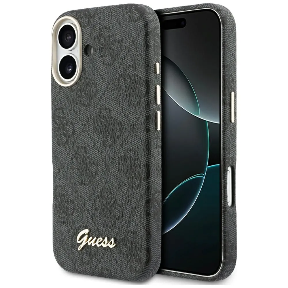Etui Guess 4G Script MagSafe do iPhone 17 Czarny