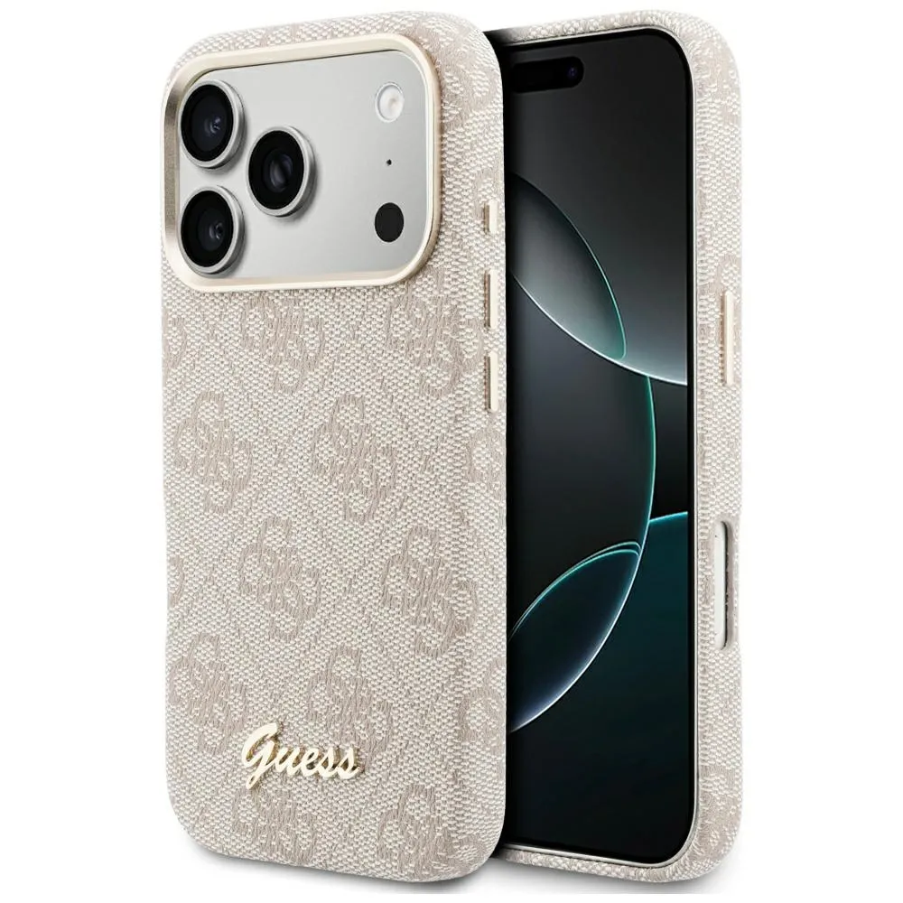 Etui Guess 4G Script MagSafe do iPhone 17 Pro Max Różowy