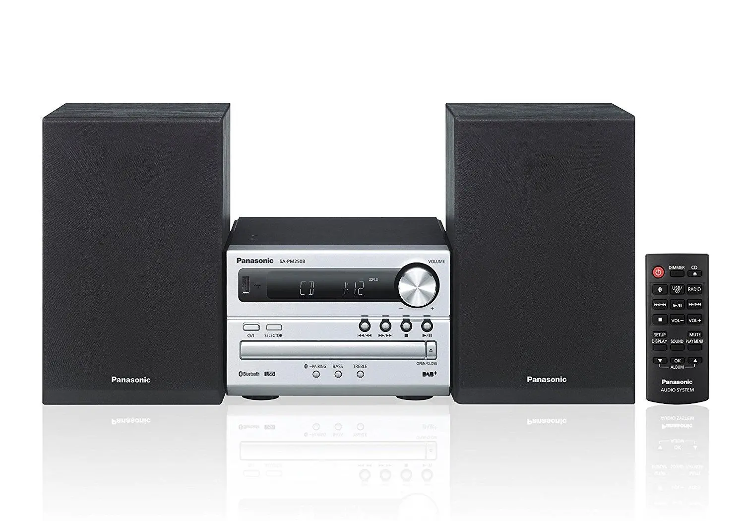Wieża Panasonic SC-PM250B 20W Bluetooth Radio FM, DAB+ Srebrny