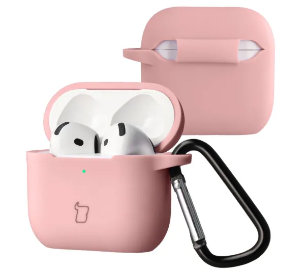 Bizon Case Headphone Silicone do Airpods 4 Jasnoróżowy