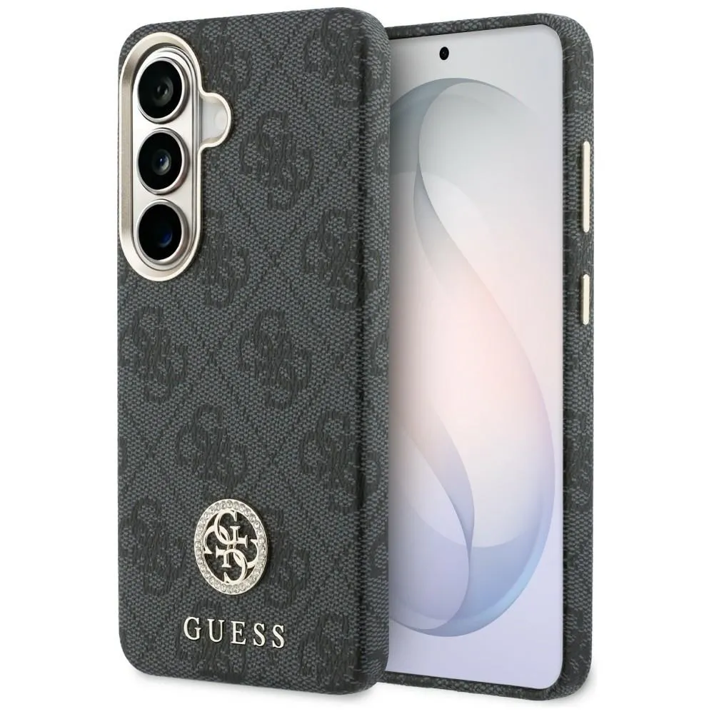 Etui Guess 4G Rhinestone Round Logo MagSafe do Galaxy S26 Czarny