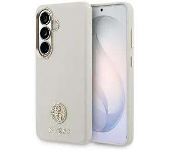 Etui Guess Rhinestone Round Logo MagSafe do Galaxy S26+ Beżowy