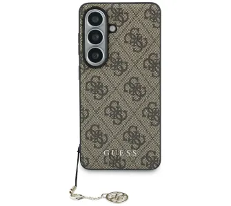 Etui Guess 4G Classic Logo Charm MagSafe do Galaxy S26 Brązowy