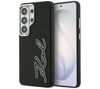 Etui Karl Lagerfeld Grained Signature Metal Resin Logo do Galaxy S26 Ultra Czarny
