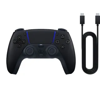 Sony DualSense do PS5, PC Bezprzewodowy Nocna czerń w zestawie z przewodem USB do komputera PC