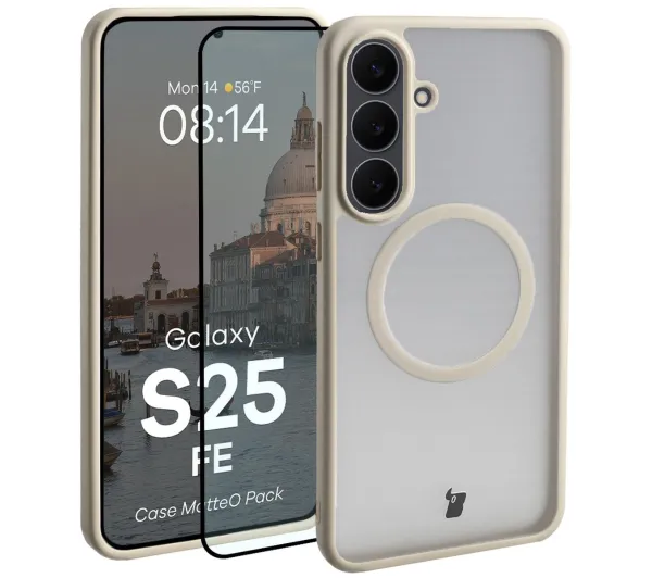 Bizon Case MatteO Pack do Galaxy S25 FE Beżowy