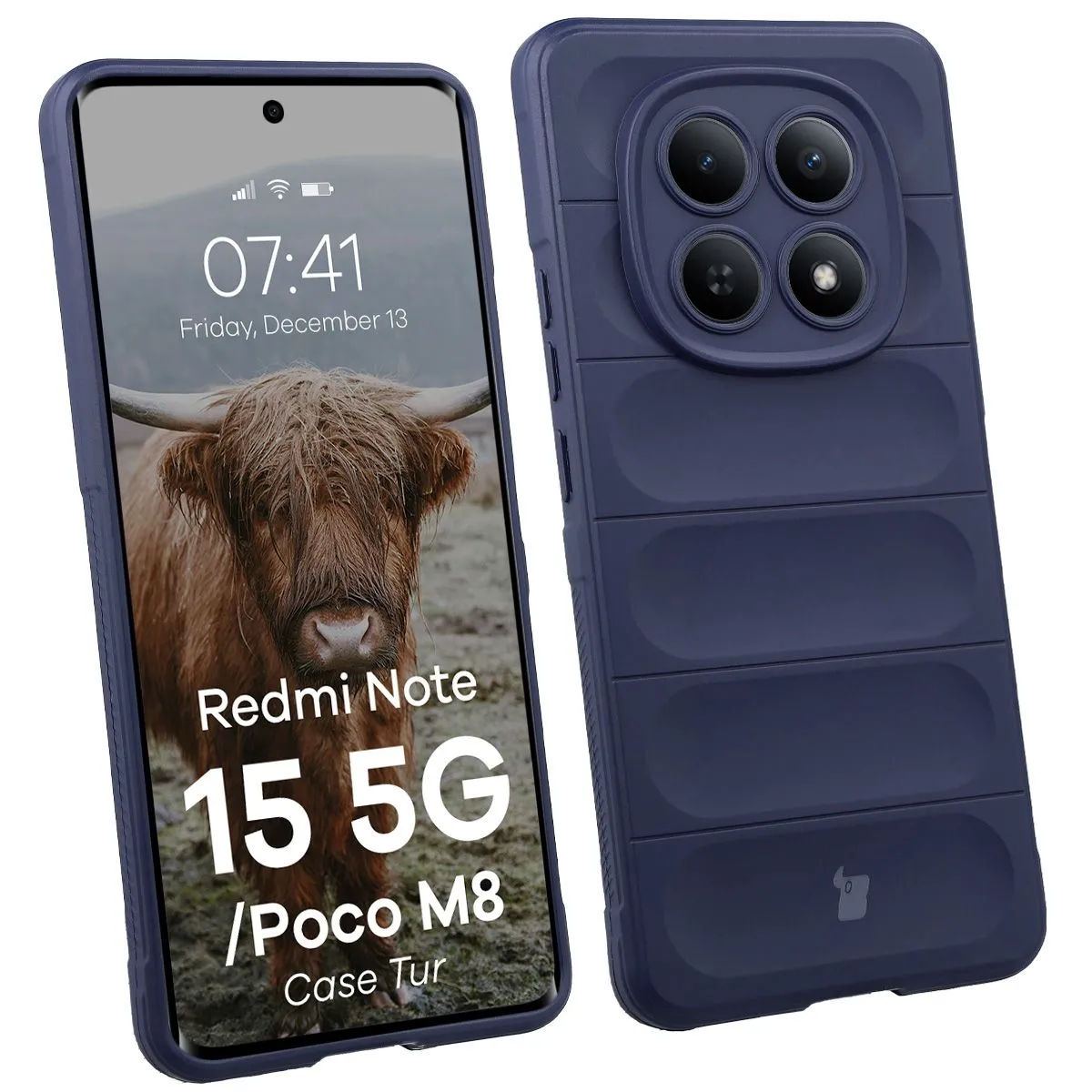 Etui Bizon Tur do Xiaomi Redmi Note 15 5G / Xiaomi POCO M8 5G Granatowy