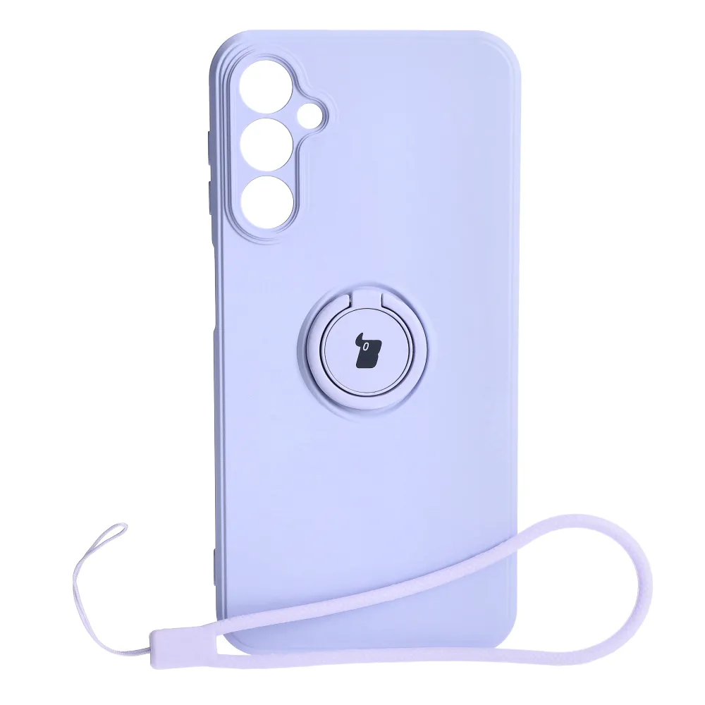 Etui Bizon Silicone Ring Sq do Galaxy A24 4G Liliowy