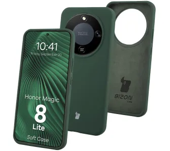 Etui Bizon Soft do Honor Magic8 Lite Ciemnozielony