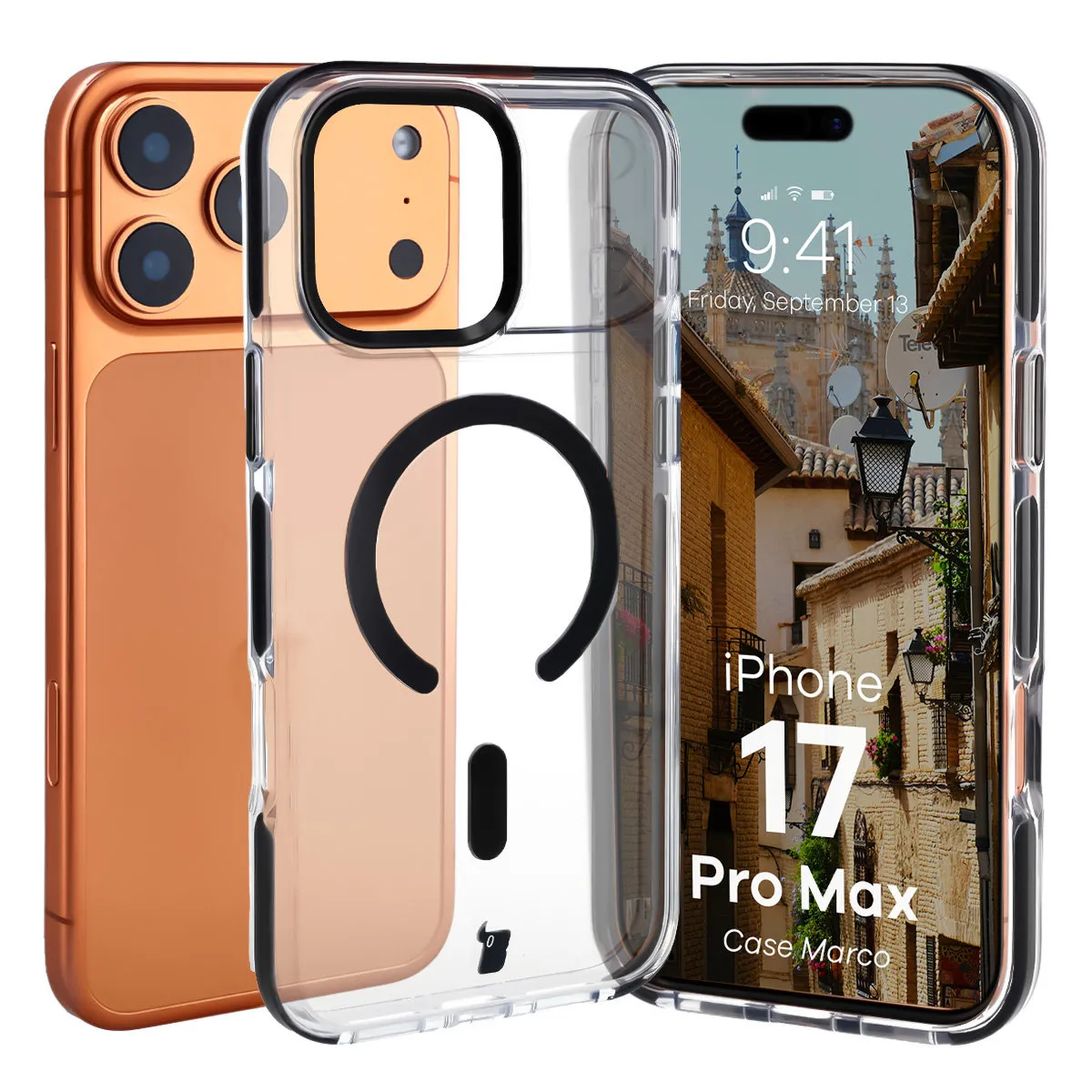 Etui Bizon Marco do iPhone 17 Pro Max Czarny