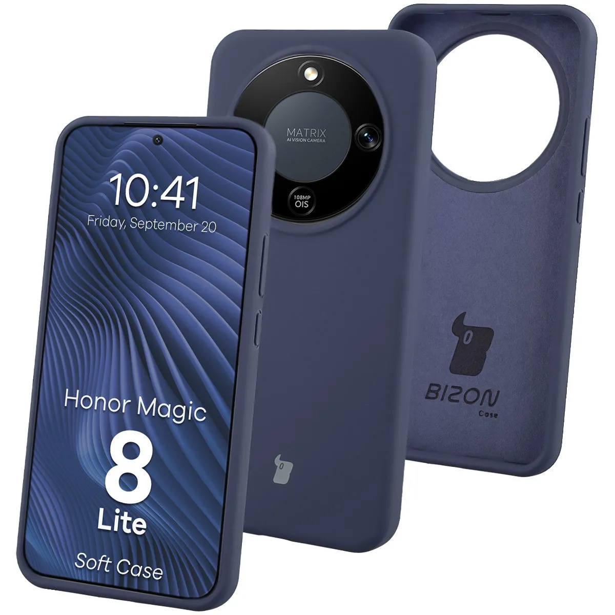 Etui Bizon Soft do Honor Magic8 Lite Granatowy