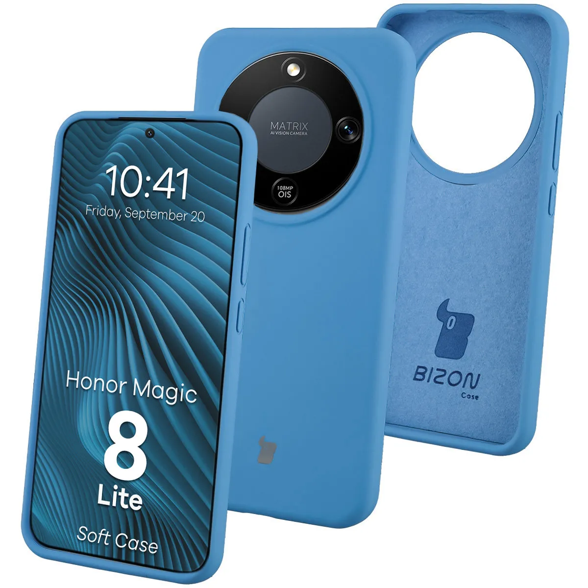 Etui Bizon Soft do Honor Magic8 Lite Niebieski