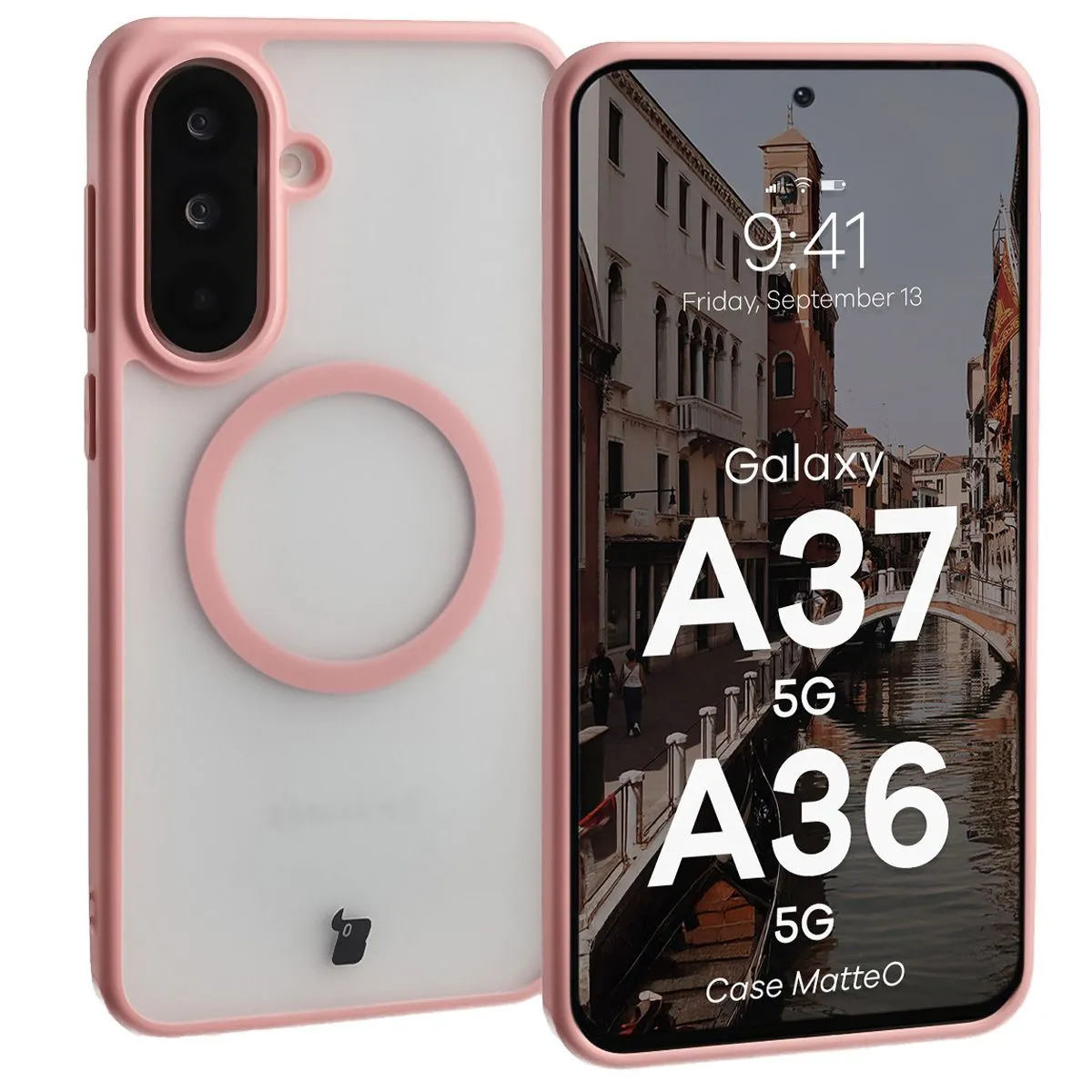 Etui Bizon MatteO do Galaxy A37 5G / A36 5G Jasnoróżowy