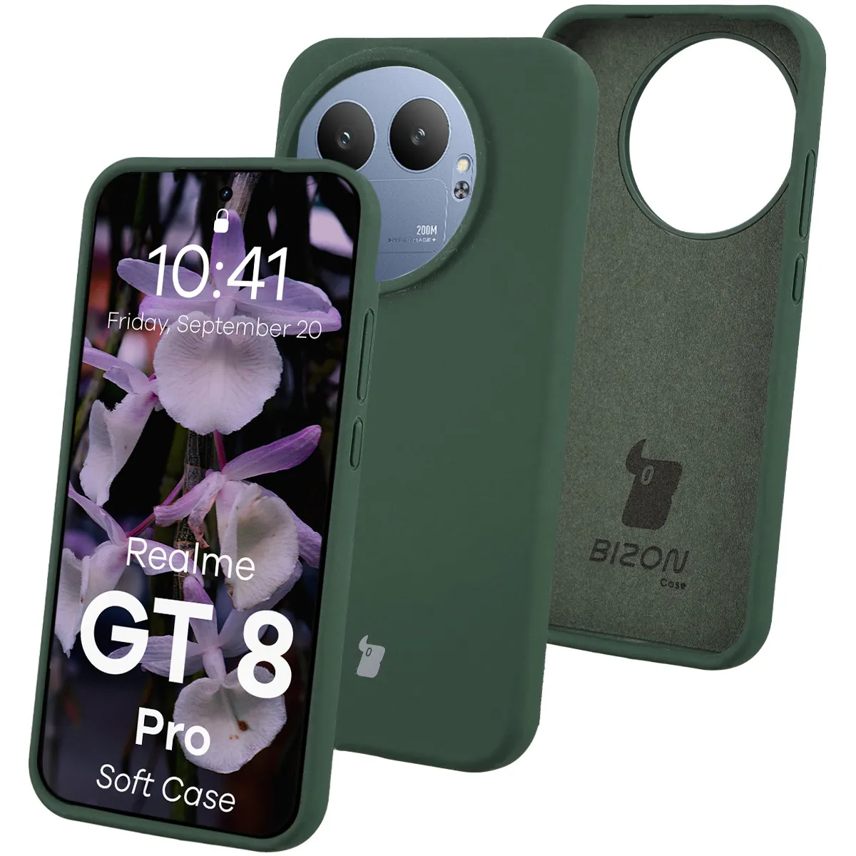 Etui Bizon Soft do Realme GT 8 Pro Ciemnozielony
