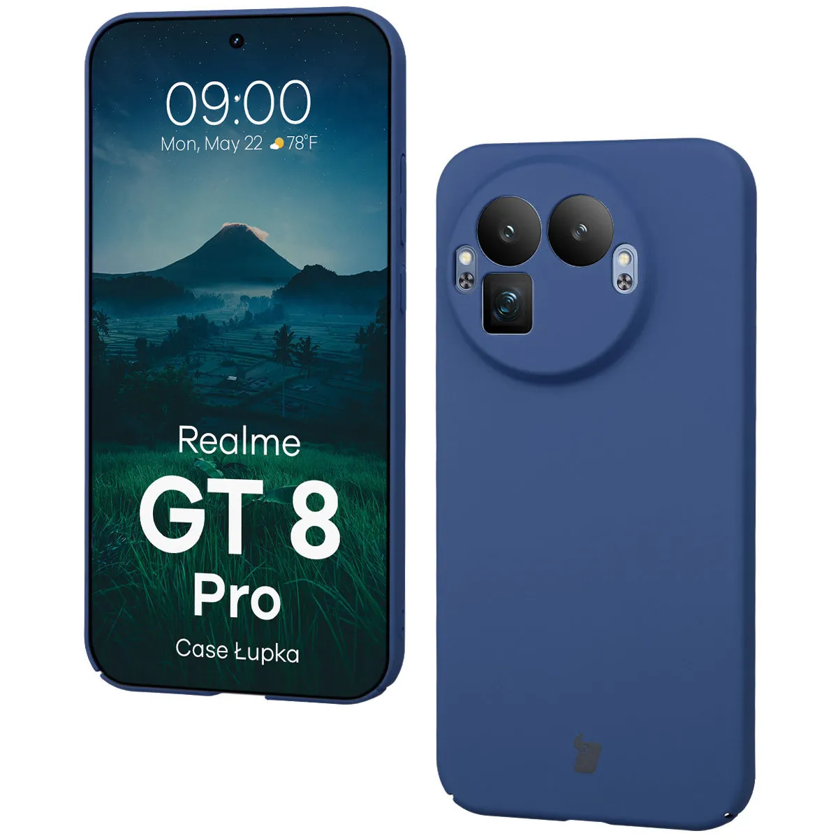 Etui Bizon Łupka do Realme GT 8 Pro Niebieski