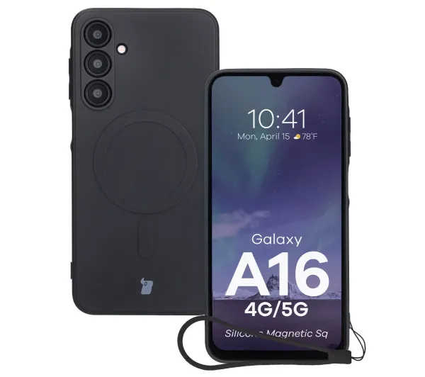 Bizon Silicone Magnetic Sq do Galaxy A16 4G / A16 5G Czarny