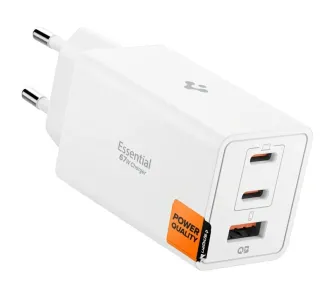 Ładowarka sieciowa Spigen EE673EU Essential 2x USB-C USB-A 67W Biały
