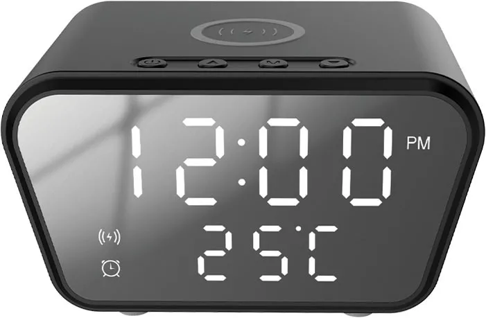 Budzik Rebeltec W500 z ładowarką indukcyjną Czarny