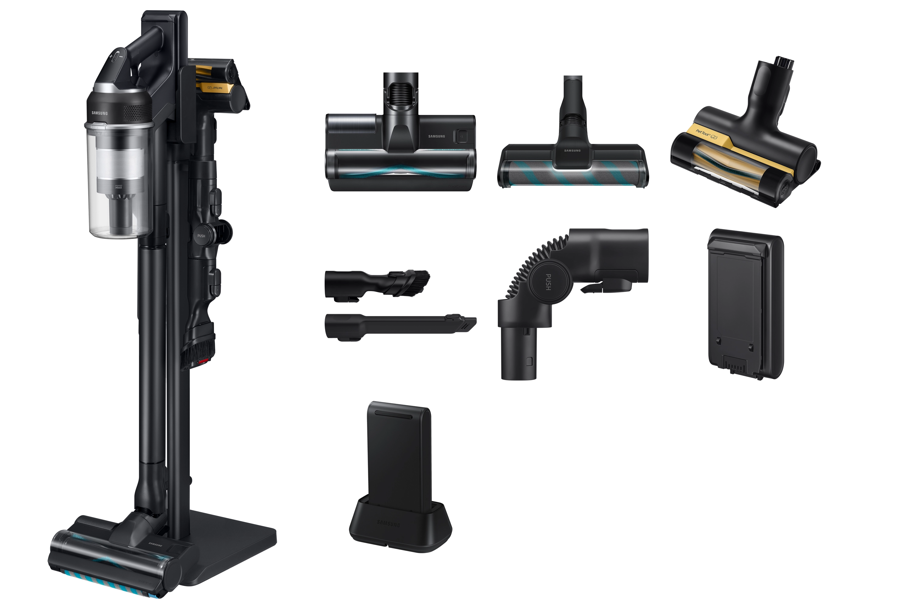 Odkurzacz pionowy Samsung Jet 95S complete extra VS70H28GEK/GE 120min Wymienny akumulator Mini elektroszczotka