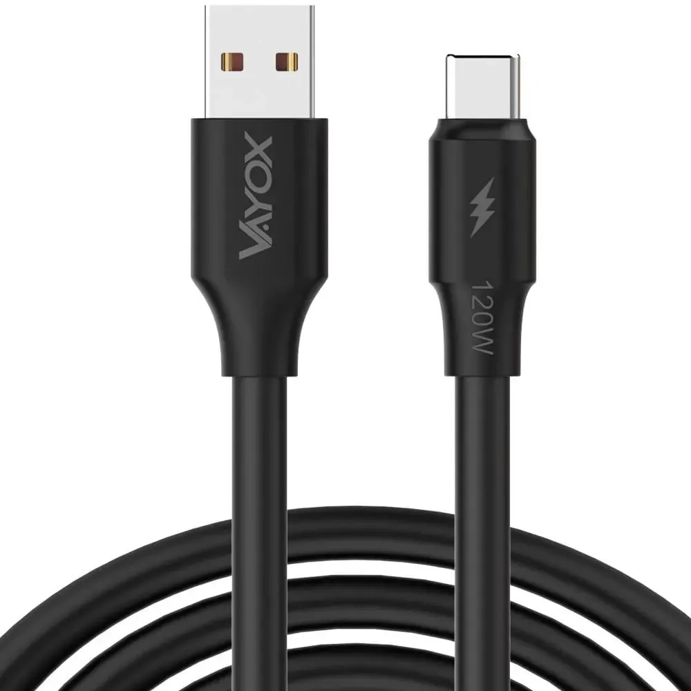 Kabel Vayox VA0121 Fast line USB-A do USB-C 120W 1m Czarny