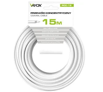 Kabel koncentryczny Vayox PCC-15 15m Biały