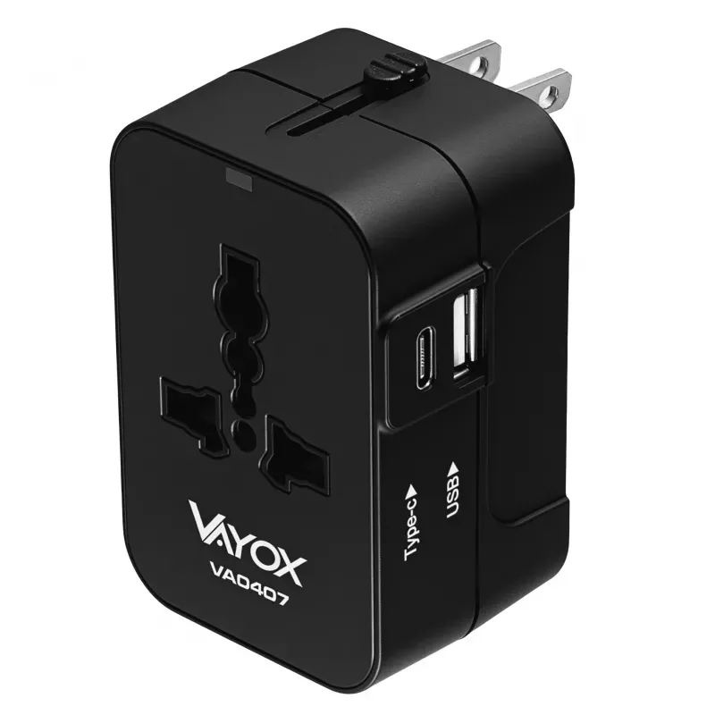 Adapter podróżny Vayox VA0407 UK/US/EU/AU USB-A USB-C 6A 1500W