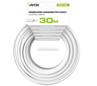 Kabel koncentryczny Vayox PCC-30 30m Biały