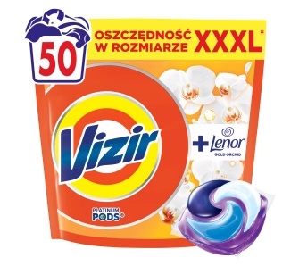 Kapsułki do prania Vizir Platinum PODS +Touch of Lenor Gold Orchid 50szt