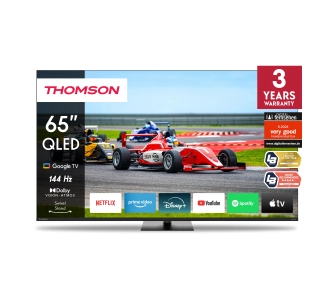Telewizor Thomson 65QG7C14 65" QLED Pro 4K 144Hz Google TV Dolby Vision Dolby Atmos HDMI 2.1 DVB-T2 Czarny