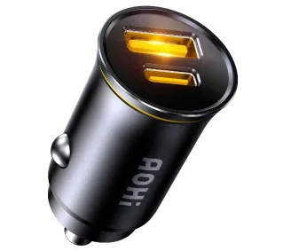 AOHI Superauto USB-A USB-C PD 65W Czarny