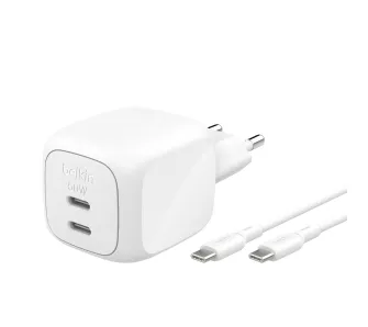 Ładowarka sieciowa Belkin WCH019KQ1MWH-B6 BoostCharge Pro 2x USB-C 50W Biały + kabel USB-C 1m