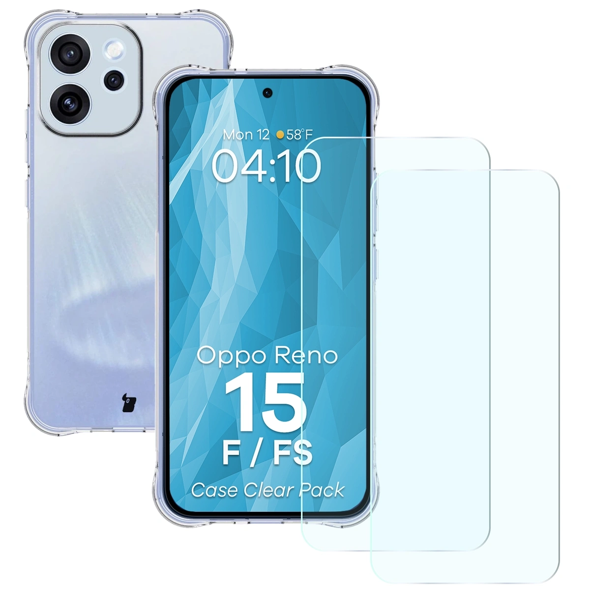 Szkło hartowane Bizon Case Clear Pack do Oppo Reno 15 F / FS Przezroczysty