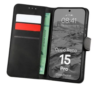 Etui Bizon Case Pocket do Oppo Reno 15 Pro Czarny