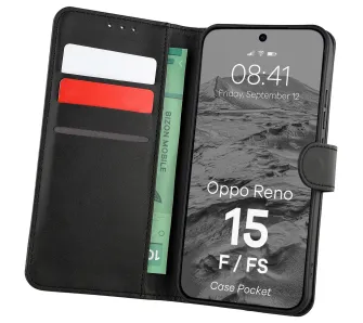 Etui Bizon Case Pocket do Oppo Reno 15 F / 15 FS Czarny