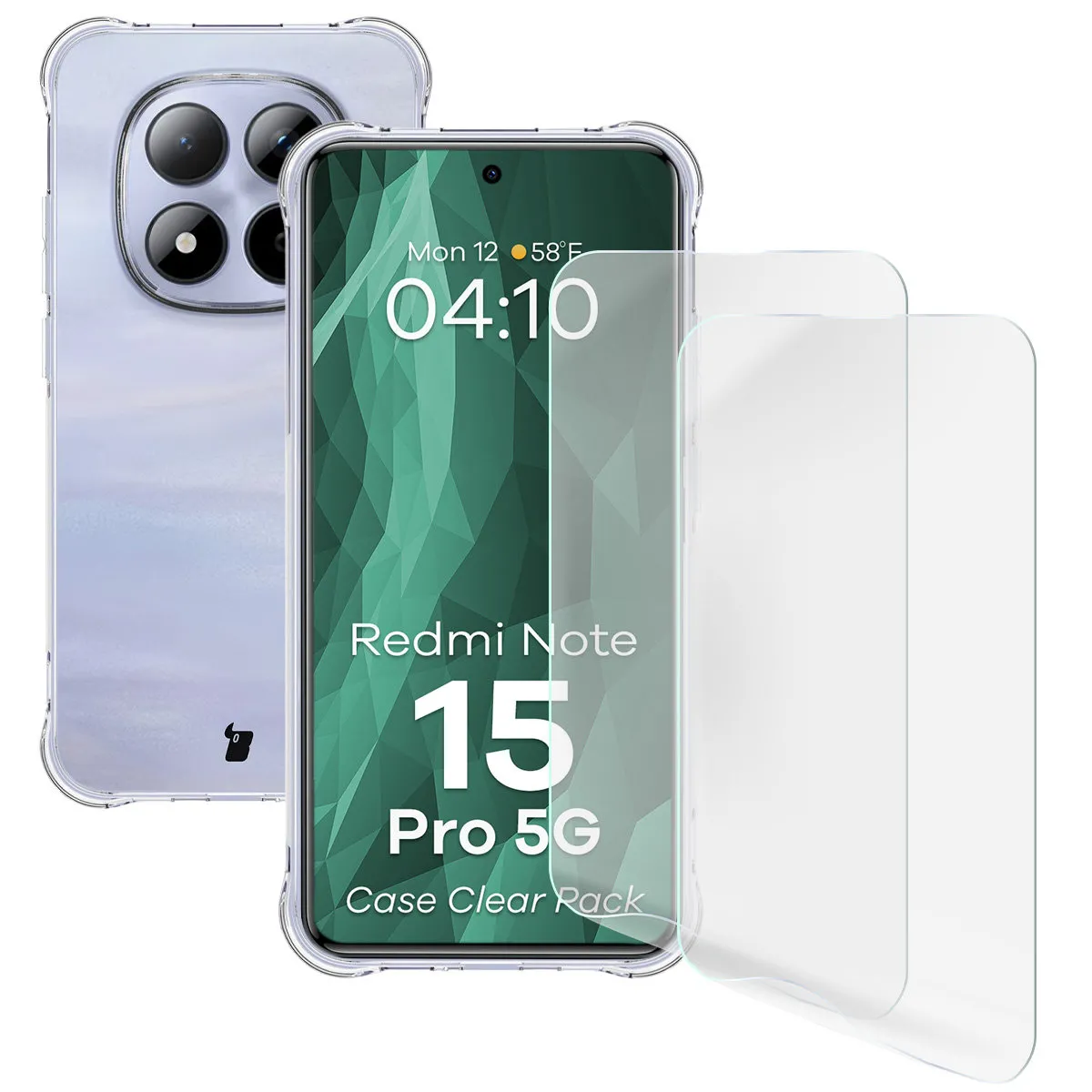 Szkło hartowane Bizon Case Clear Pack do Xiaomi Redmi Note 15 Pro 5G Przezroczysty