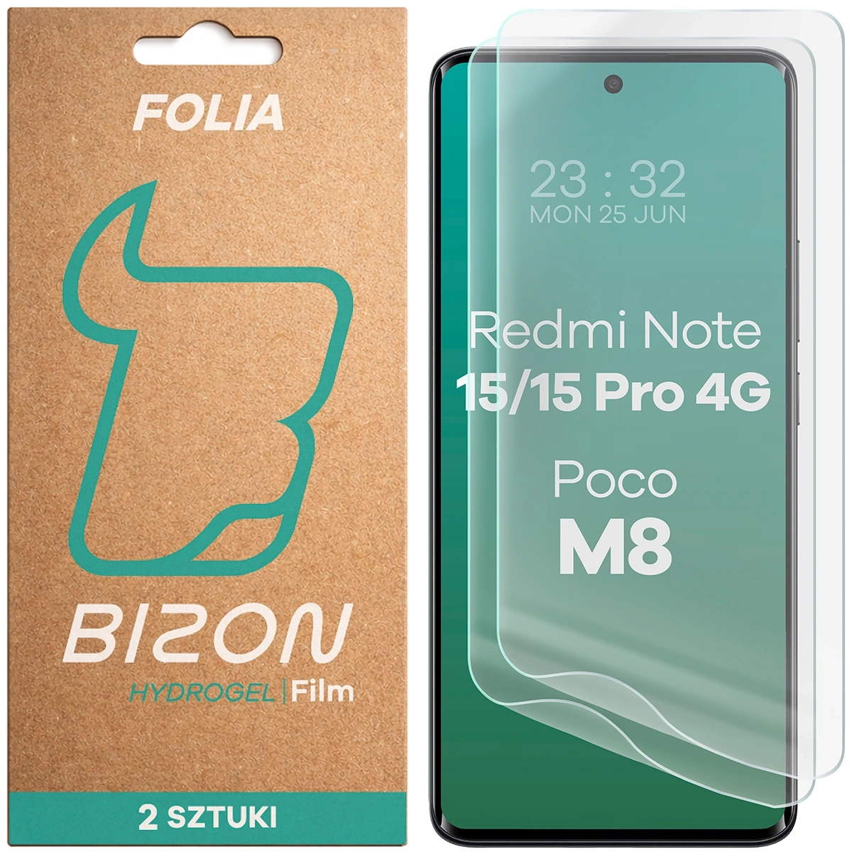 Folia hydrożelowa Bizon na ekran Film Hydrogel Front Duo do Xiaomi Redmi Note 15 4G/5G / 15 Pro 4G / Poco M8 5G 2 sztuki