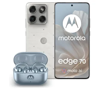 Smartfon Motorola edge 70 12/512GB Funkcje AI 6,67" 120Hz 50Mpix Biały + Słuchawki Moto Buds Loop