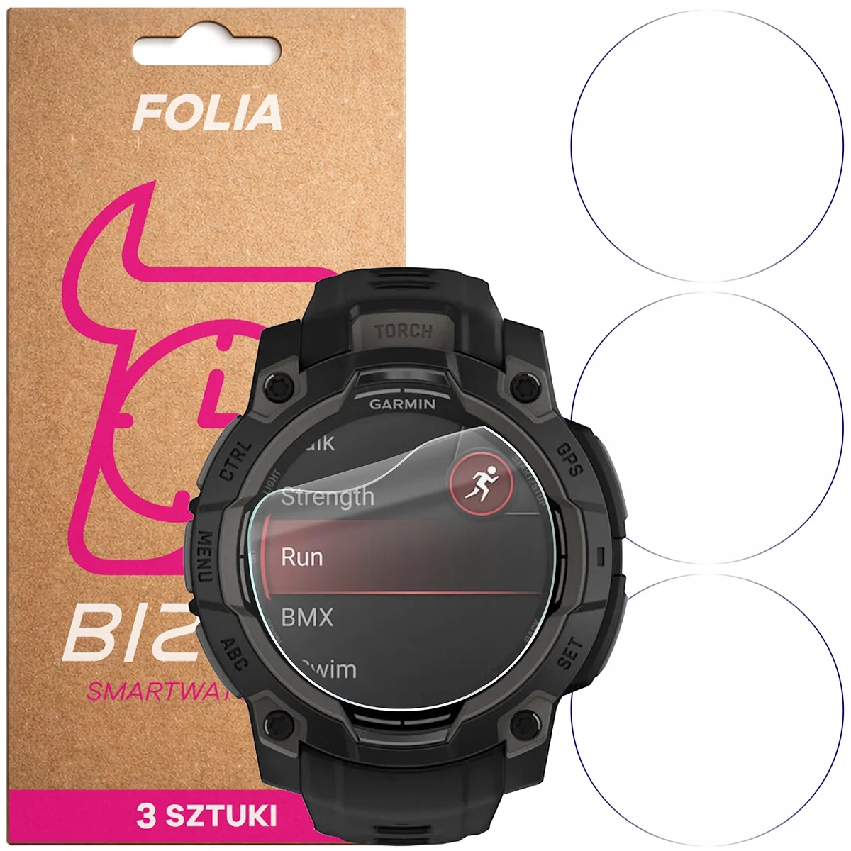 Folia hydrożelowa Bizon Watch Film HydroFlex do Garmin Instinct 3 45 mm AMOLED