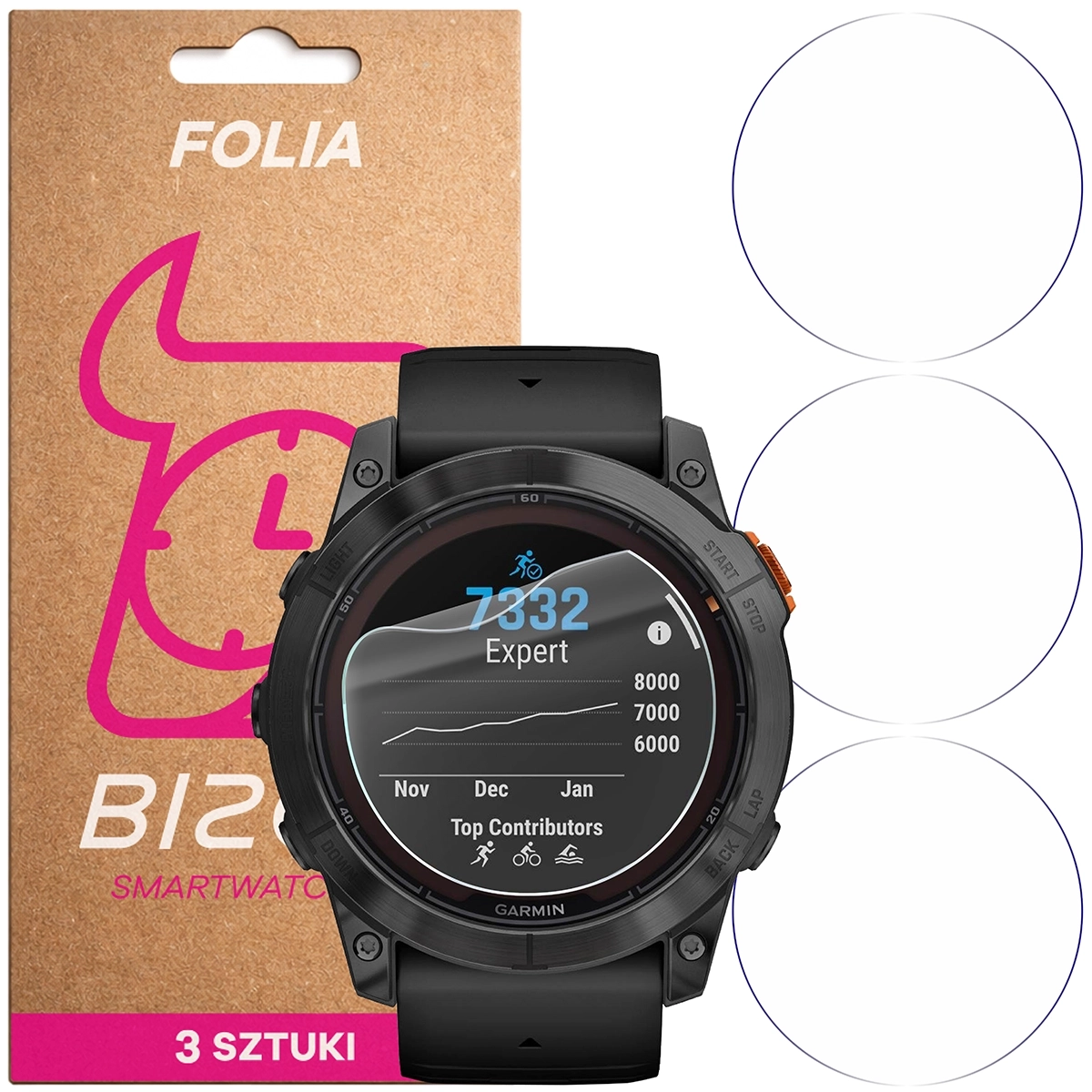 Folia hydrożelowa Bizon Watch Film HydroFlex do Garmin Fenix 7X Pro