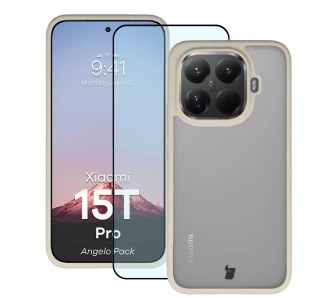Szkło hartowane Bizon Angelo Pack do Xiaomi 15T Pro Beżowy