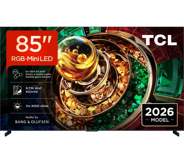 TCL 85RM9L 85" RGB-Mini LED 4K 144Hz Google TV Funkcje AI Dolby Vision Dolby Atmos Bang & Olufsen HDMI 2.1 DVB-T2