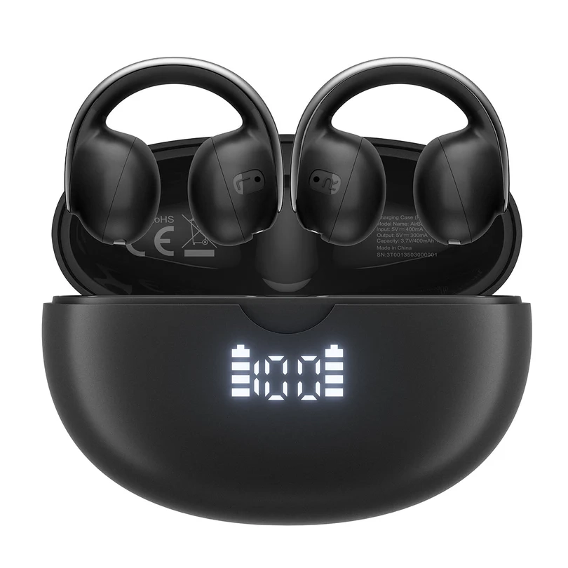 Słuchawki bezprzewodowe Blackview AirBuds 13 Konstrukcja klipsa Przewodnictwo powietrzne Bluetooth 5.4 Czarny