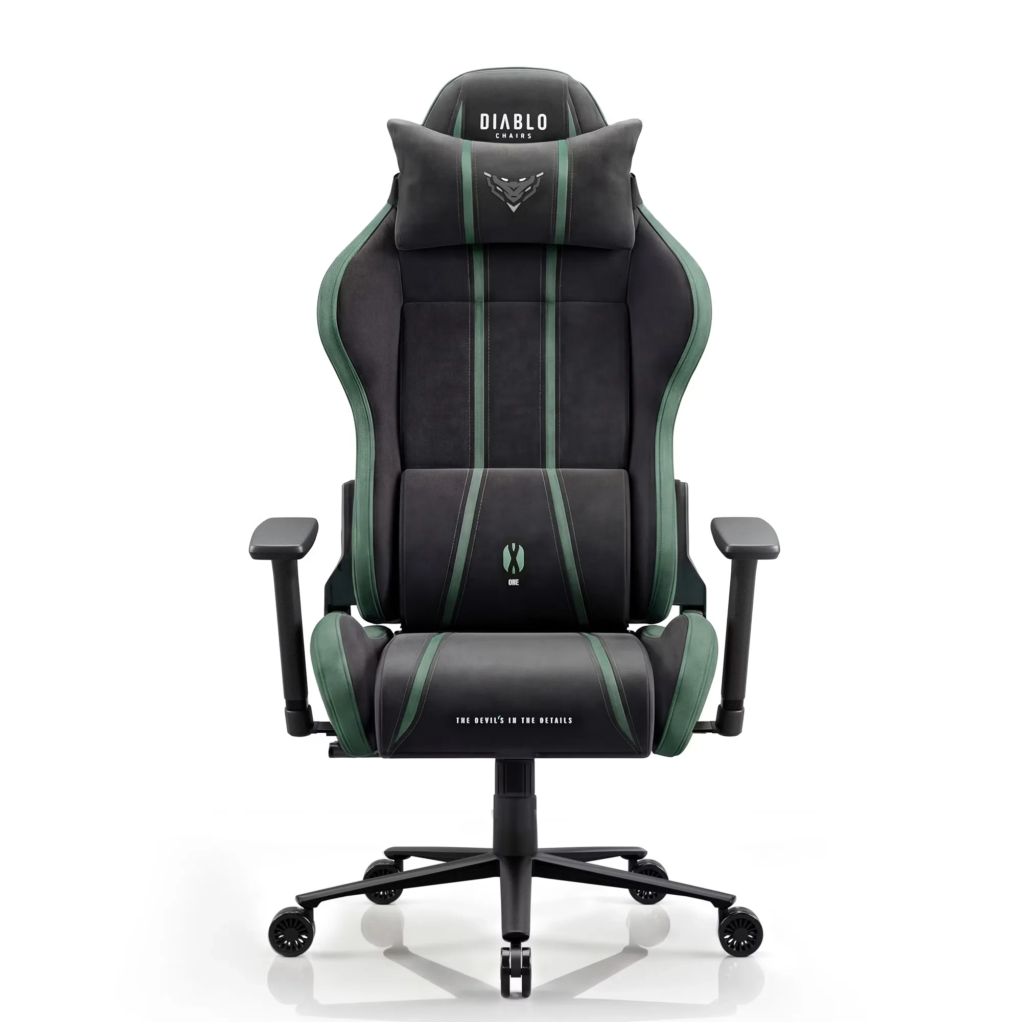Fotel Diablo Chairs X-One 2.0 King Forest Green Gamingowy do 160kg Tkanina Czarno-Zielony