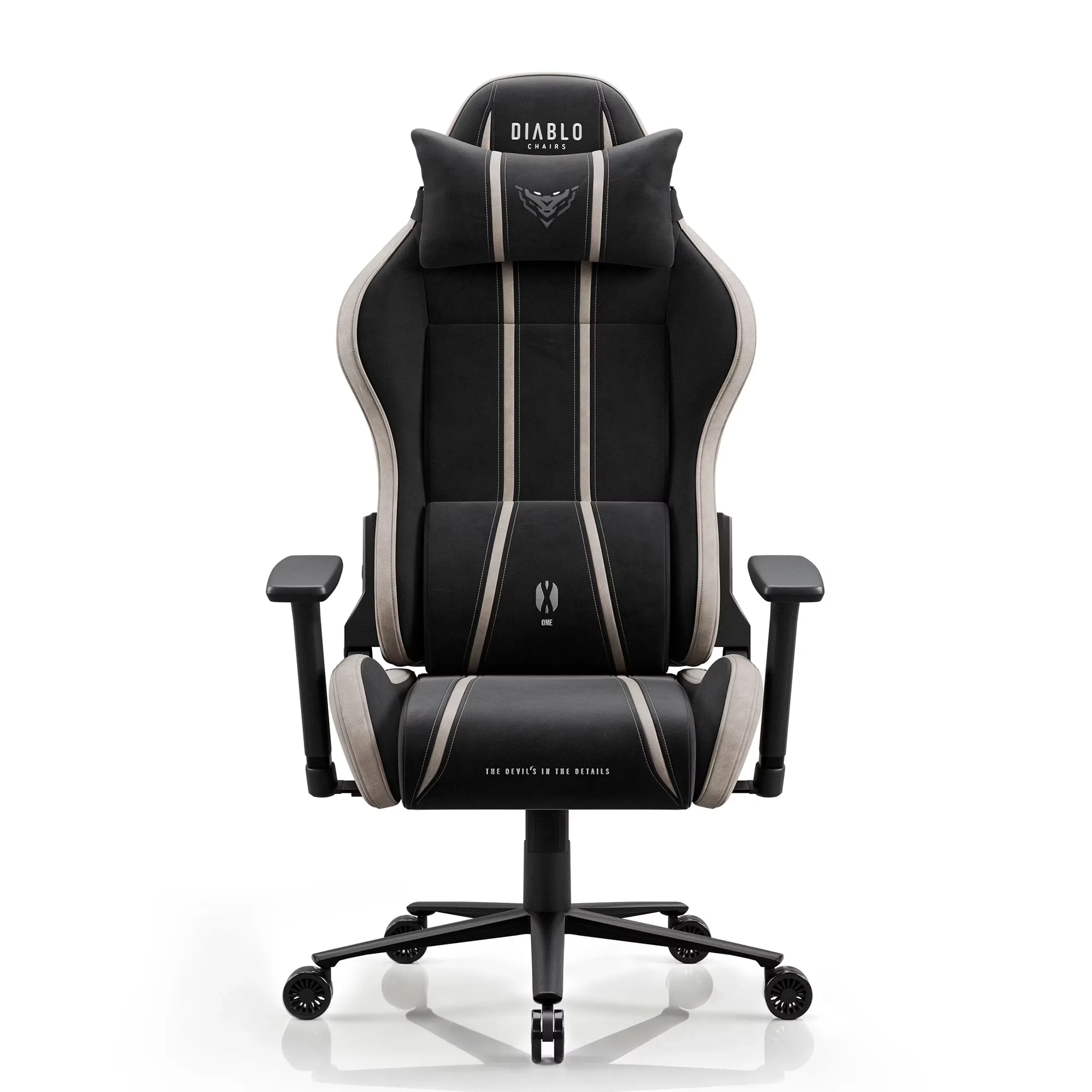 Fotel Diablo Chairs X-One 2.0 King Camel Black Gamingowy do 160kg Tkanina Czarno-Beżowy