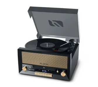 Gramofon Muse MT-110 B Półautomatyczny Napęd bezpośredni Bluetooth Odtwarzacz CD Czarny