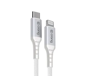 Kabel Crong Armor Link MFi Lightning do USB-C 60W 1,5m Biały