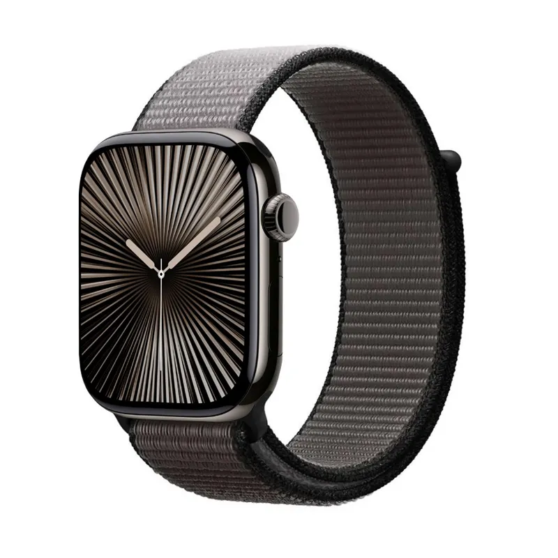 Pasek Crong Nylon do Apple Watch 44/45/46/49mm Night Grey