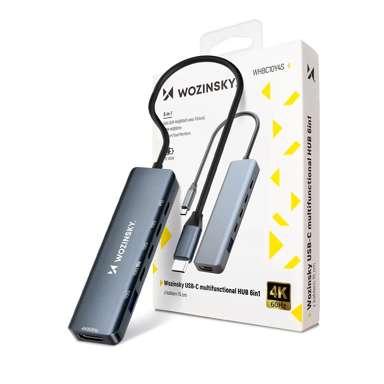Hub USB Wozinsky WHBC10Y4S 6w1 Szary